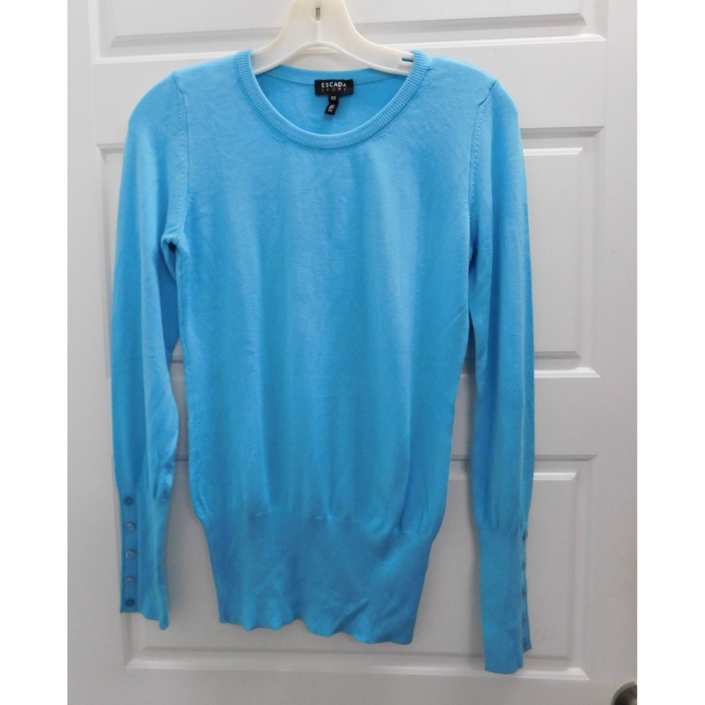 Escada Sport Turquoise Long Sleeve Pullover Sweater sz XS